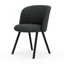 Chaise Mikado Side Chair, Chêne foncé, Plano, Gris sierra / nero, Patins pour tapis