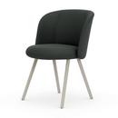 Chaise Mikado Side Chair, Aluminium revêtu par poudre couleur craie, Plano, Gris sierra / nero, Patins pour tapis