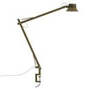 Lampe de table Dedicate, avec pince de table, L2, Brown Green