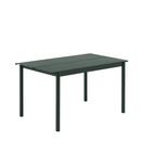 Table Linear Steel, L 140 x l 75 cm, Vert foncé