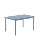 Table Linear Steel, L 140 x l 75 cm,  Bleu pâle