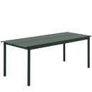 Table Linear Steel, L 200 x l 75 cm, Vert foncé