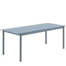 Table Linear Steel, L 200 x l 75 cm,  Bleu pâle