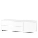 Nex Pur Box 2.0 avec tiroirs et portes, 48 cm, H 50 cm x B 180 cm (avec porte et deux tiroirs), Blanc
