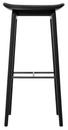 NY11 Tabouret bar, Version bar: hauteur de l'assise 75 cm, Chêne teinté noir, Cuir Ultra noir