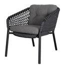 Chaise lounge Ocean, Open soft Rope – Dark grey, Tissé - Gris foncé