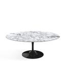 Table basse ovale Saarinen, Noir, Marbre Arabescato (blanc avec tons gris)