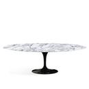 Table à manger ovale Saarinen, L 244 cm x l 137 cm, Noir, Marbre Arabescato (blanc avec tons gris)