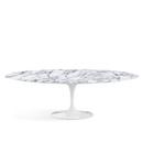 Table à manger ovale Saarinen, L 244 cm x l 137 cm, Blanc, Marbre Arabescato (blanc avec tons gris)