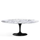 Table à manger ovale Saarinen, L 198 cm x L 121 cm, Noir, Marbre Arabescato (blanc avec tons gris)