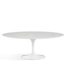 Table à manger ovale Saarinen, L 198 cm x L 121 cm, Blanc, Stratifié blanc