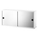 String System Cabinet With Mirror Doors, Blanc