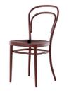 Chaise de café 214 / 214 M bois courbé originale, Sans accotoirs, Hêtre teinté couleur acajou, Siège en contreplaqué moulé