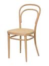 Chaise de café 214 / 214 M bois courbé originale, Sans accotoirs, Hêtre teinté naturel  , Cannage (avec tissu de soutien sous l'assise)