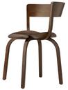 Chaise en bois 404 / 404 F, Avec accotoirs, Chêne teinté couleur noyer