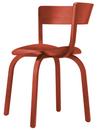 Chaise en bois 404 / 404 F, Avec accotoirs, Chêne teinté rouge rouille
