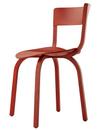 Chaise en bois 404 / 404 F, Sans accotoirs, Chêne teinté rouge rouille
