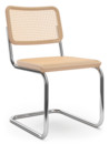 Chaise cantilever S 32 / S 32 N Bauhaus, Cannage (avec tissu de soutien sous l'assise), Hêtre naturel, Sans patins