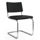 Chaise cantilever S 32 PV / S 64 PV Pure Materials, Cuir Nubuk noir, Sans accotoirs