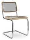Chaise cantilever S 32 N / S 64 N Pure Materials, Frêne huilé, Chromé, Sans accotoirs, Patins en plastique noir avec feutre