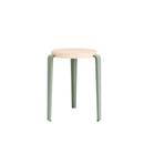 Tabouret Lou, bois massif, Hêtre massif, Gris eucalyptus