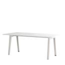 Table à manger New Modern rectangulaire, métal/plastique recyclé, 190 x 95 cm, Blanc nuage