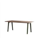 Table à manger New Modern rectangulaire, métal/bois, 190 x 95 cm, Placage de noyer, Vert romarin