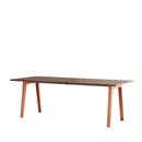 Table à manger New Modern rectangulaire, métal/bois, 220 x 95 cm, Placage de noyer, Rose cendré