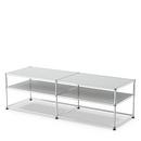 USM Haller table d'appoint type I, Verre laqué, Gris clair RAL 7035