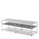 USM Haller table d'appoint type I, Verre laqué, Gris moyen RAL 7005