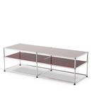 USM Haller table d'appoint type I, Verre laqué, Rouge rubis USM