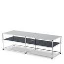 USM Haller table d'appoint type I, Verre laqué, Bleu acier RAL 5011