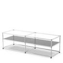 USM Haller table d'appoint type I, Verre, Gris moyen RAL 7005