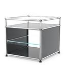 USM Haller table d'appoint et étagère verre, Anthracite RAL 7016