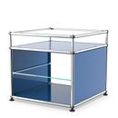 USM Haller table d'appoint et étagère verre, Bleu gentiane RAL 5010