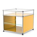 USM Haller table d'appoint et étagère verre, Jaune or RAL 1004