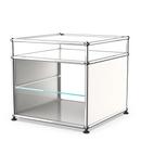 USM Haller table d'appoint et étagère verre, Blanc pur RAL 9010