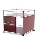 USM Haller table d'appoint et étagère verre, Rouge rubis USM