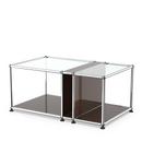 USM Haller table d'appoint plateau verre et compartiment, Marron USM