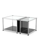 USM Haller table d'appoint plateau verre et compartiment, Noir graphite RAL 9011