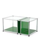 USM Haller table d'appoint plateau verre et compartiment, Vert USM