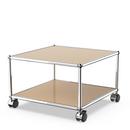 USM Haller table d'appoint avec roulettes, Beige USM, Durs pour tapis