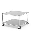 USM Haller table d'appoint avec roulettes, Argent mat USM, Souples pour sols durs