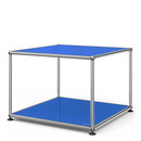 Table d'appoint 50 USM Haller, Panneaux inférieur et supérieur en métal, Bleu gentiane RAL 5010