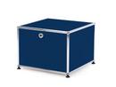 Caisson imprimante USM Haller, 50 cm, Bleu acier RAL 5011, Avec pieds