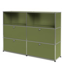 Meuble haut Highboard L avec 4 portes battantes, Vert olive RAL 6003