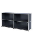 Meuble de rangement Sideboard L USM Haller, personnalisable, Anthracite RAL 7016, Ouvert, Ouvert