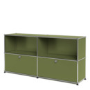 Meuble USM Haller Sideboard L avec deux portes abattantes, Vert olive RAL 6003