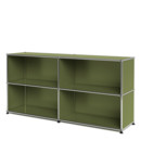 Meuble mixte Sideboard L USM Haller  ouvert, Vert olive RAL 6003