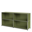 Meuble USM Haller Sideboard L, vert olive, personnalisable, Ouvert, Ouvert